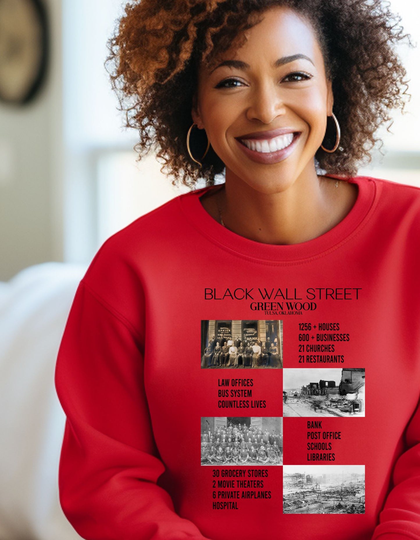 Black Wall Street Black Wear, Black History Crewneck Sweatshirt