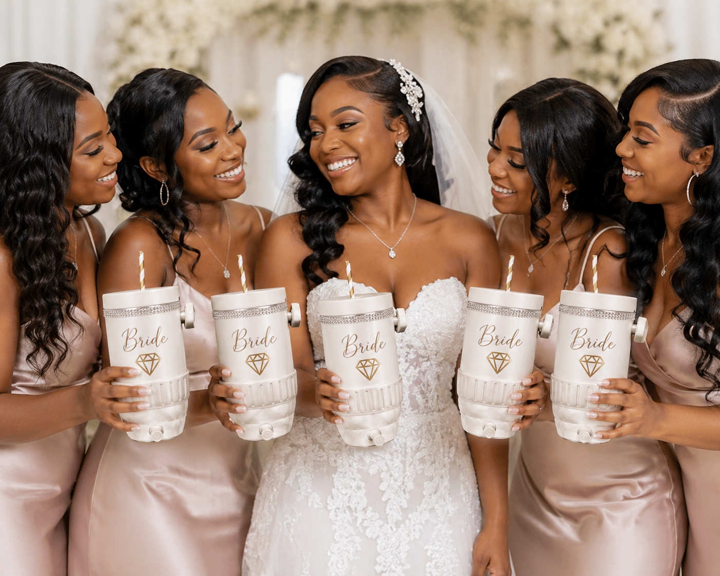 Bridal Gift, 12 OZ Standard Can Holder with Handle, Can Cooler Khoozie - Prominent Styles of Sorts- PSS!