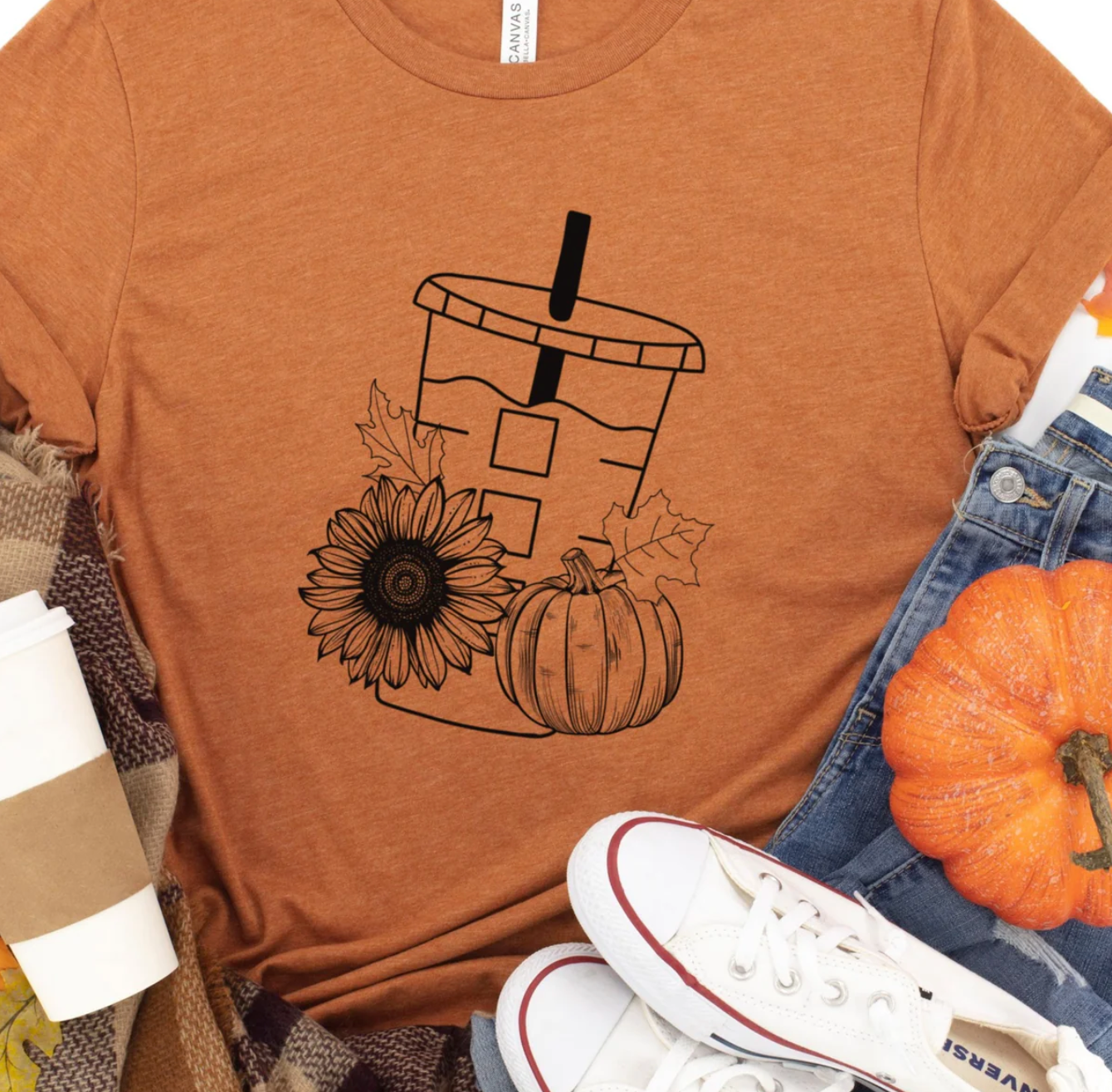 Coffee and Pumpkin Spice T-shirt - Keep Prominent Boutique