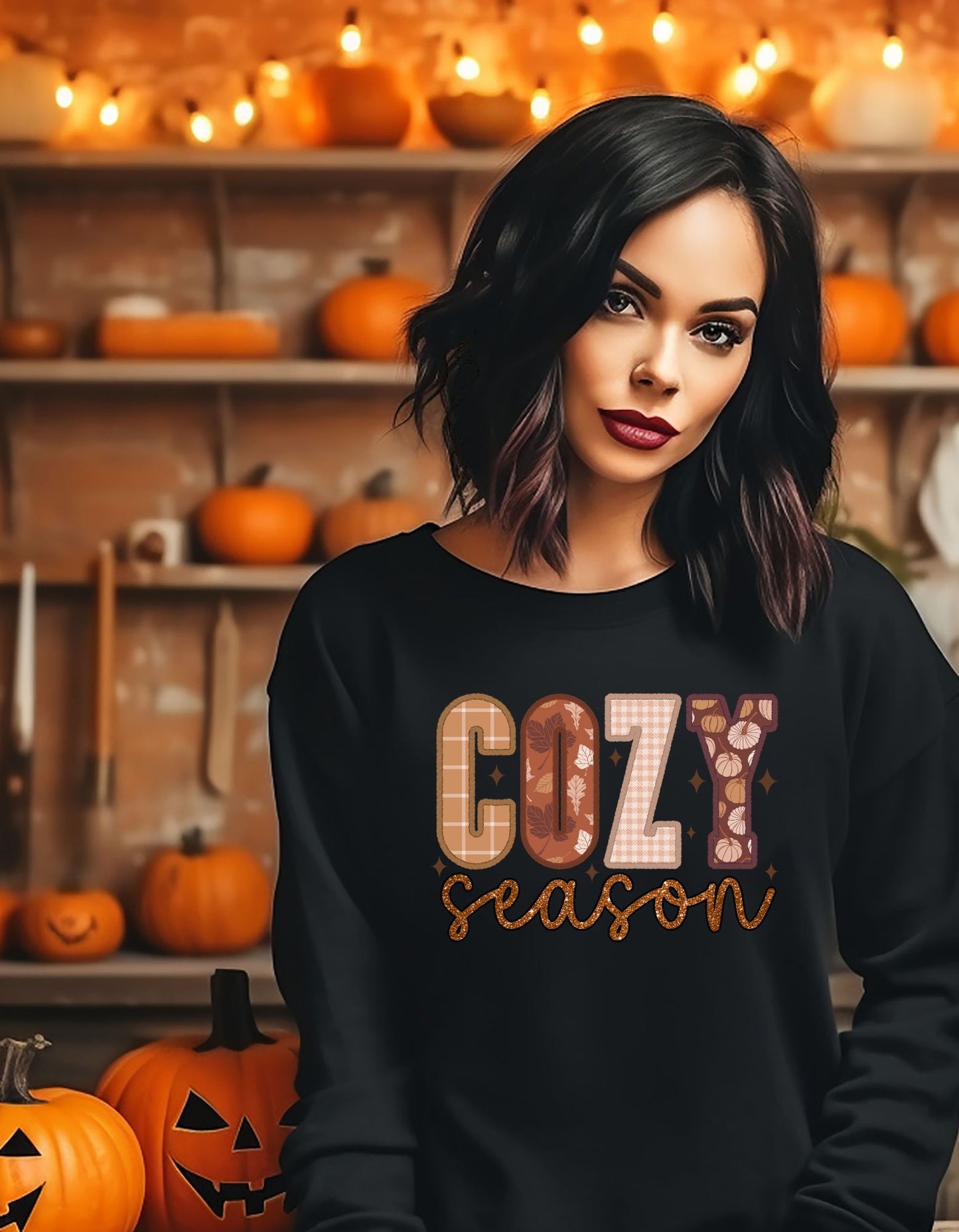 Cozy Season Crewneck Sweatshirt, Fall Sweater Weather Shirt