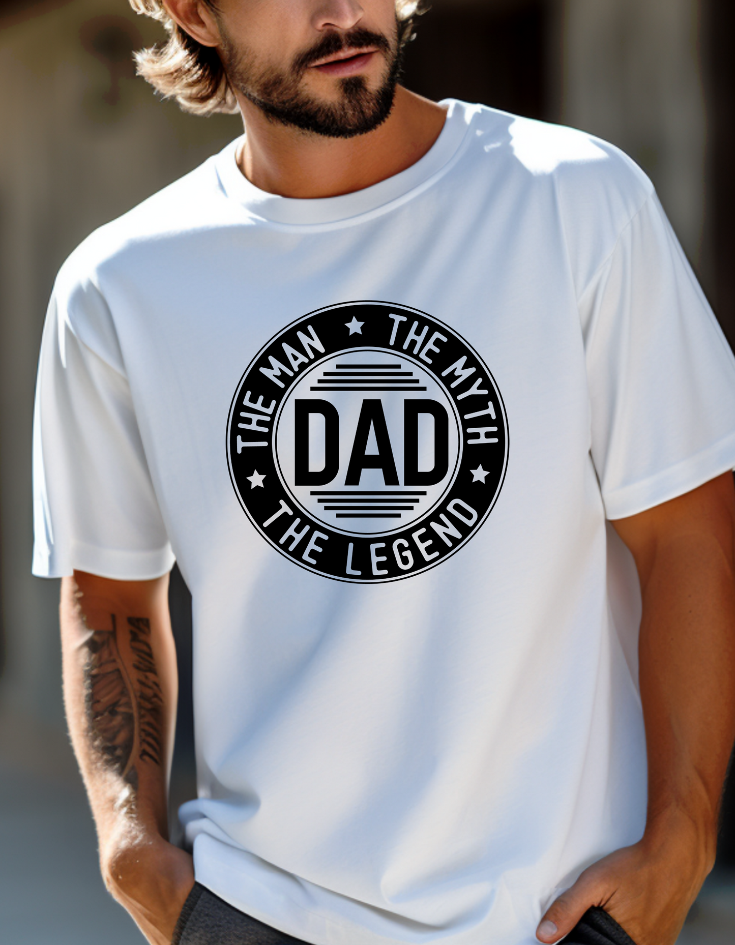 Dad The Myth Father's Day T-shirt, Dad The Hero The Legend Shirts, Mens Causal Shirt