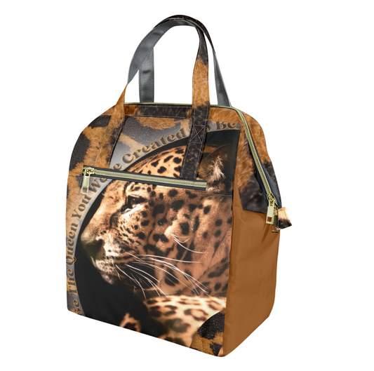 Cheetah Safari Lunch Bag, African Style Carrying Lunch Box