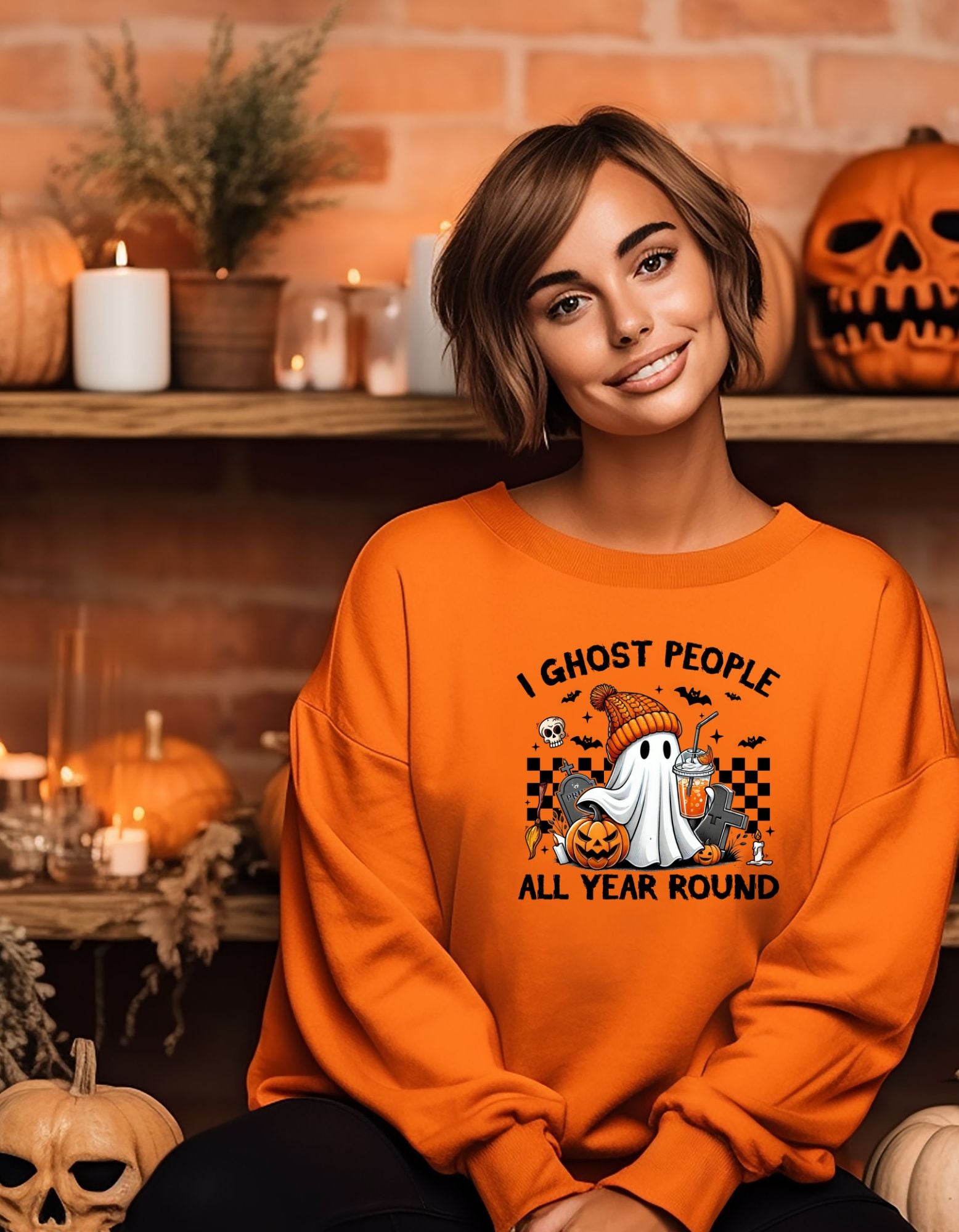 I Ghost People All Year Around Sweatshirt, Unisex Ghost People Crewneck Shirt