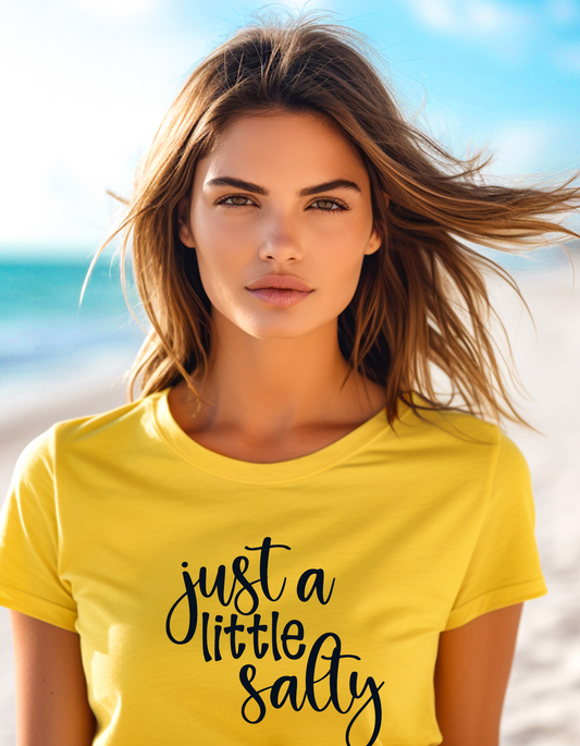 Just A Little Salty Beach T-shirt, Beach Sarcasm Shirts, Women's Beach Tees