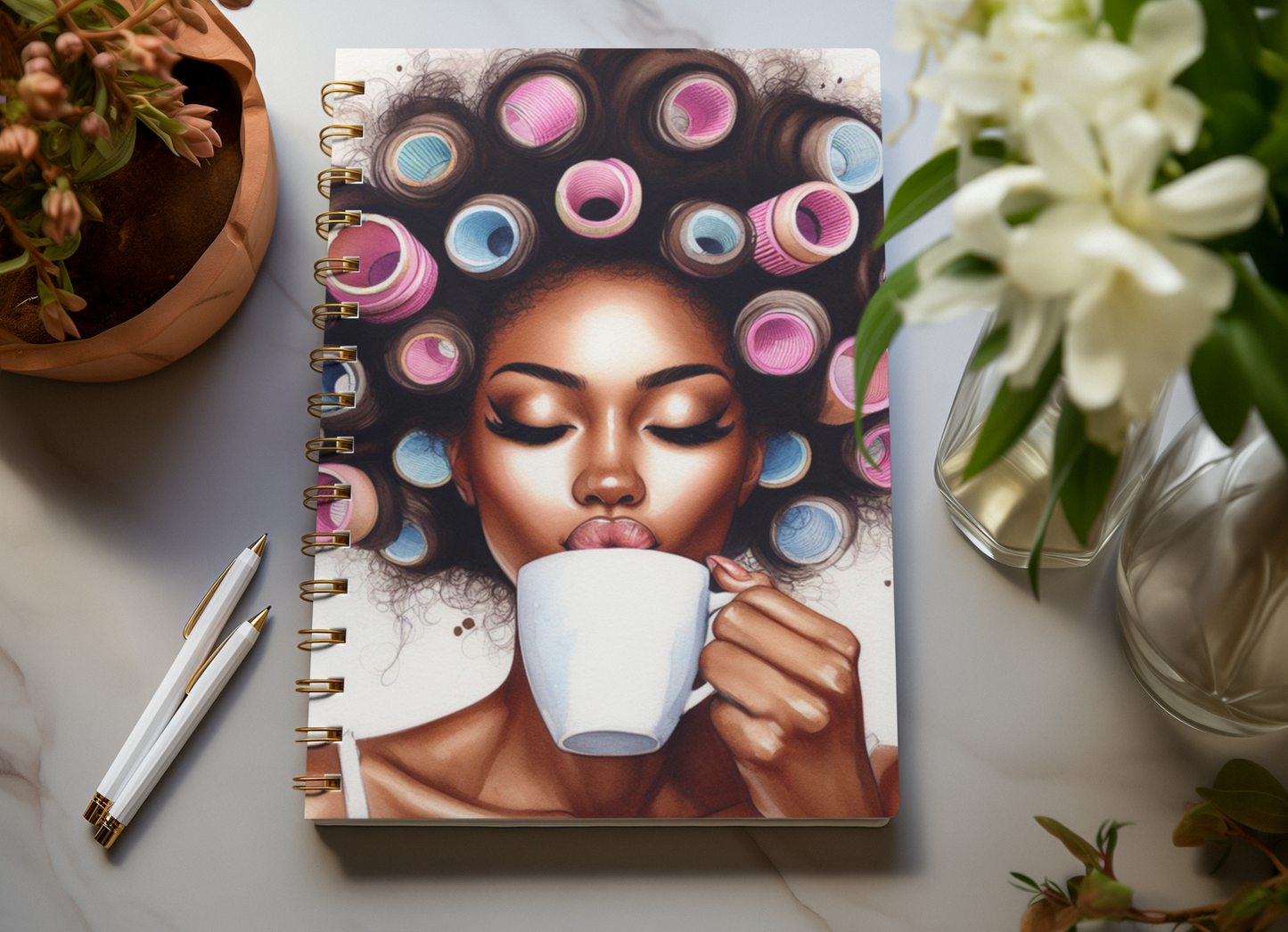 Sippin & Spilling The Tea Journal, Blank Lined Paper Notebook, Spiral Diary