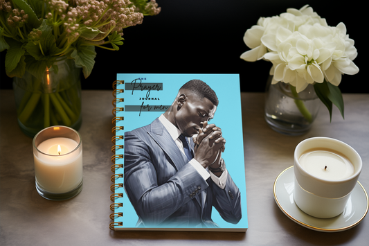 The Prayer Journal For Men, Hardcover Notebook, Plain Line 160 page Spiral Book