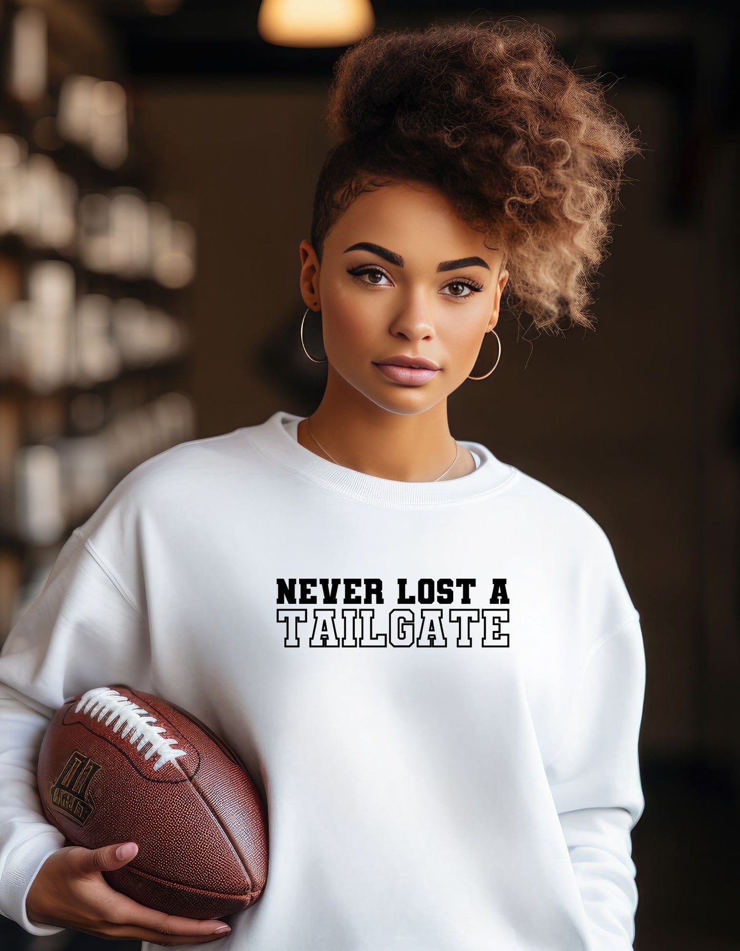 Never Lost A Tailgate Sweater-Shirt, Tailgate & Football Crewneck Sweater