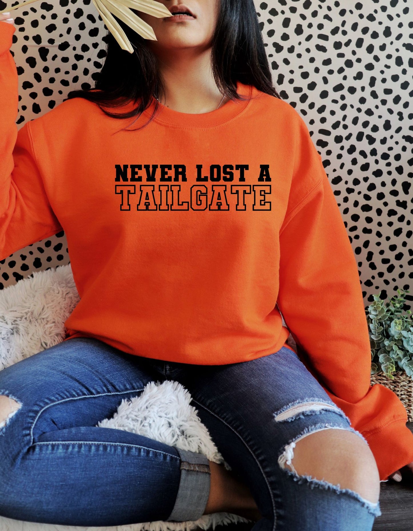 Never Lost A Tailgate Sweater-Shirt, Tailgate & Football Crewneck Sweater