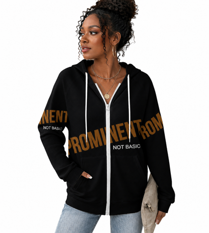 Prominent Not Basic™ Waffle Zip-Up Hoodie Jacket