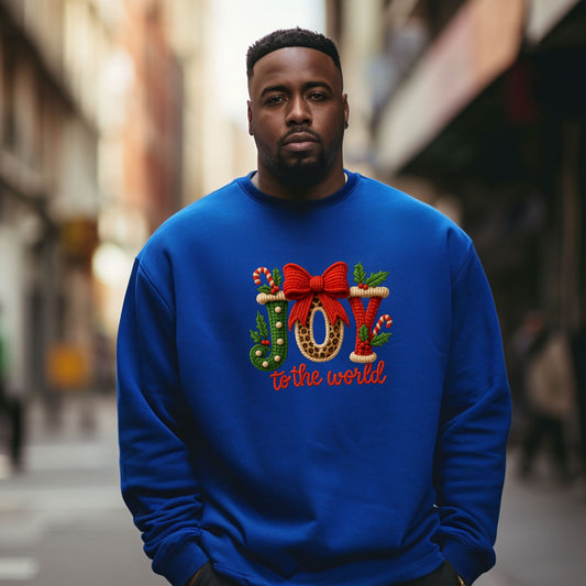 Christmas Joy Sweater, Faux Crochet Joy  Sweatershirt, Ugly Christmas Sweater