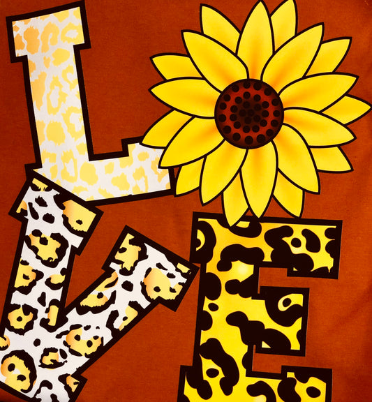 Sunflower Cheetah Print Love T-shirt - Keep Prominent Boutique