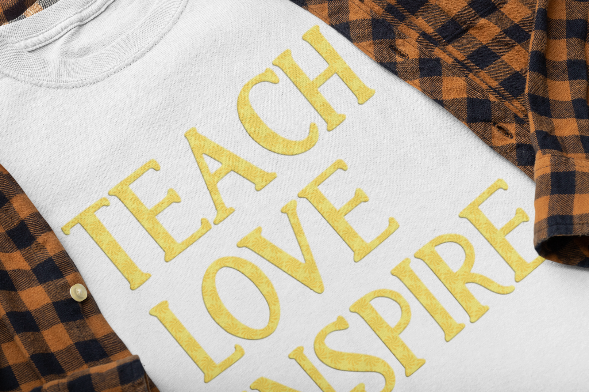 Teach Love Inspire White Classic T-shirt - Keep Prominent Boutique