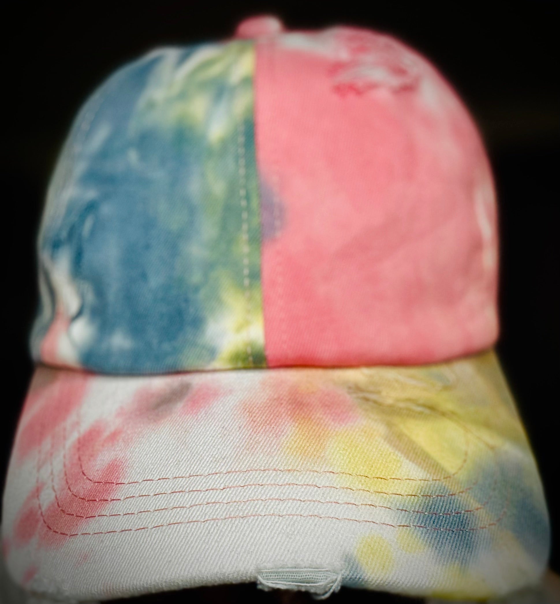 Pink & Blue Tye-Dye Strap Back Hat - Prominent StylS of Sorts- PSS!