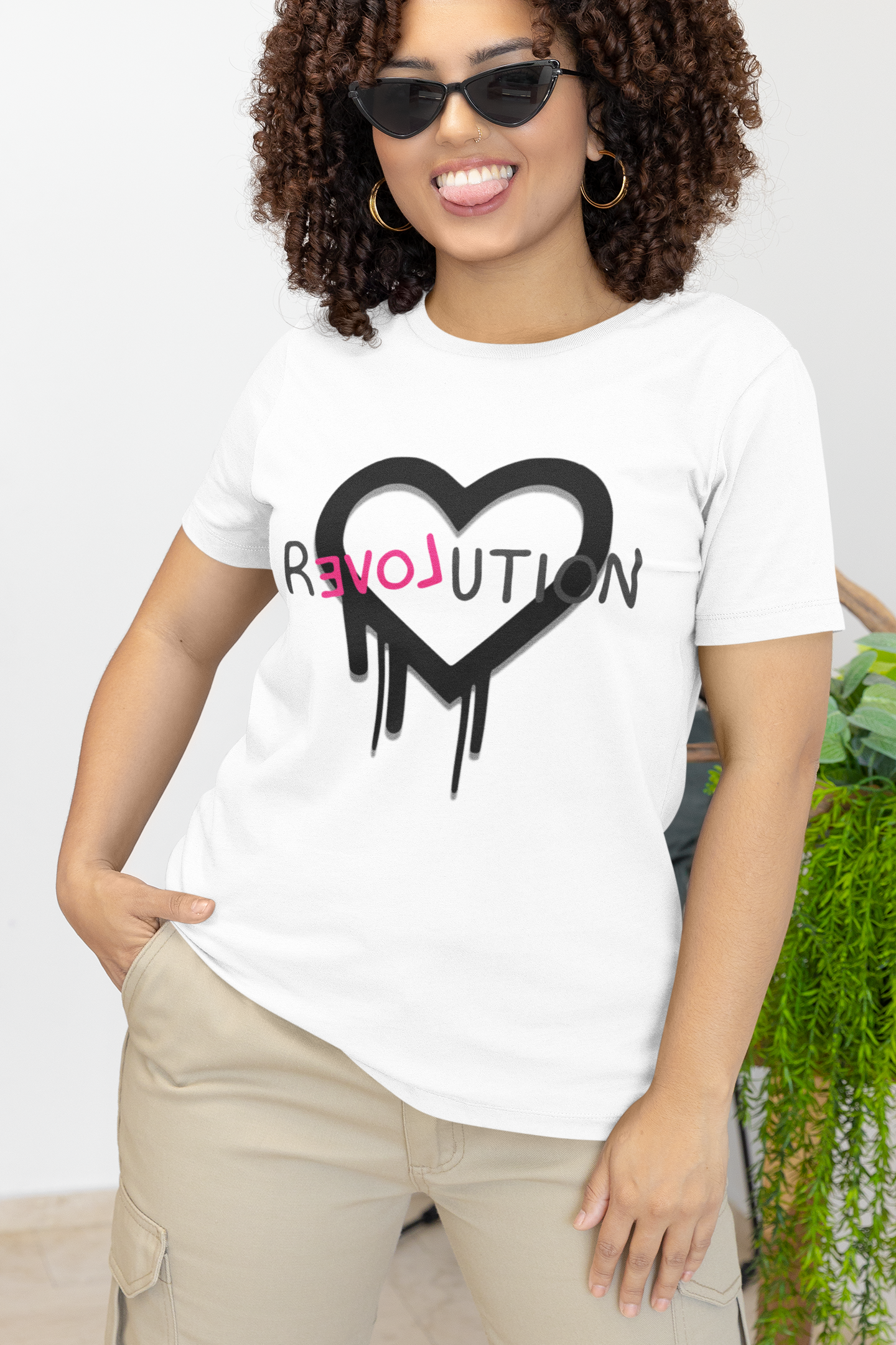 REVOLution Dripping Heart White Tshirt - Keep Prominent Boutique