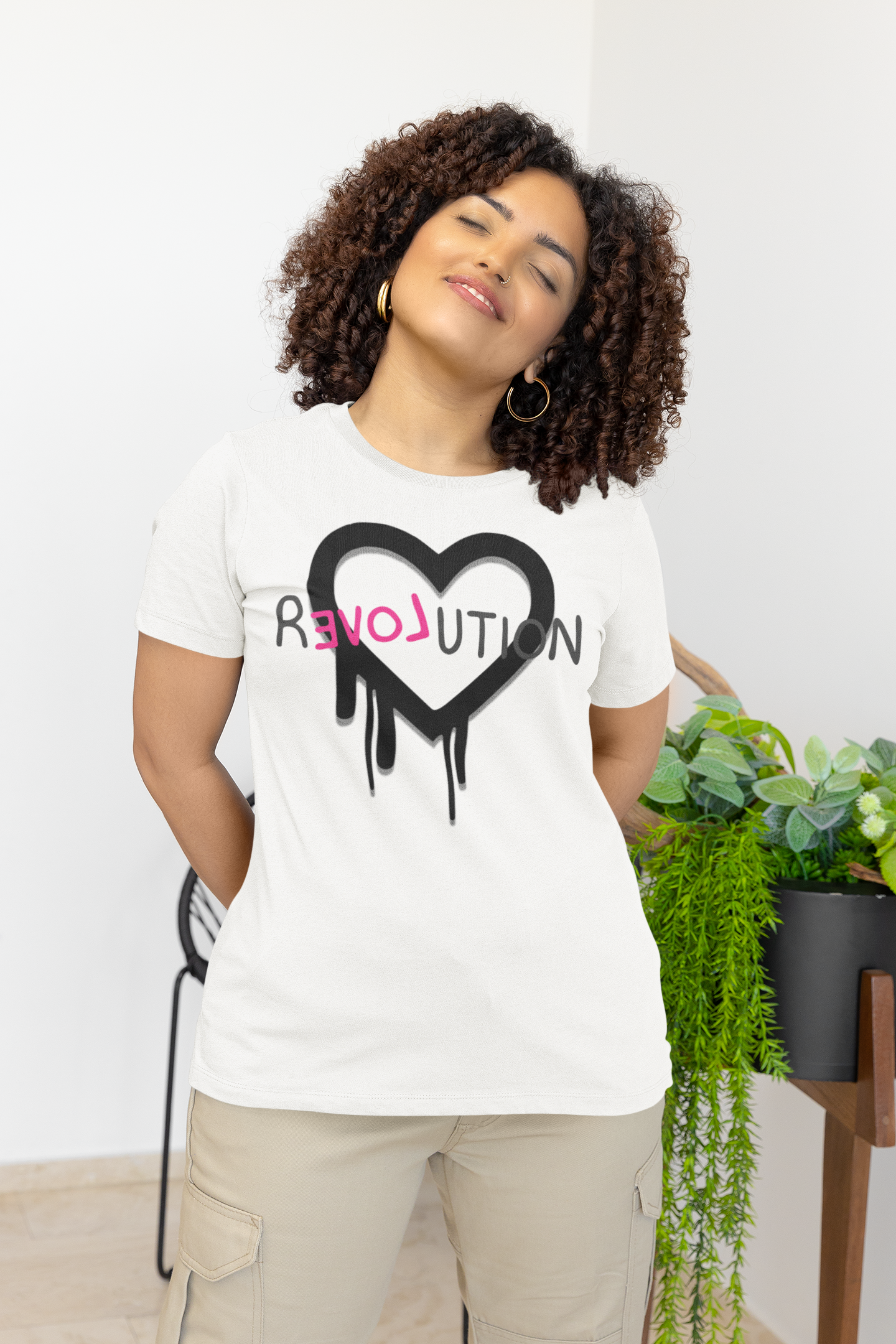 REVOLution Dripping Heart White Tshirt - Keep Prominent Boutique